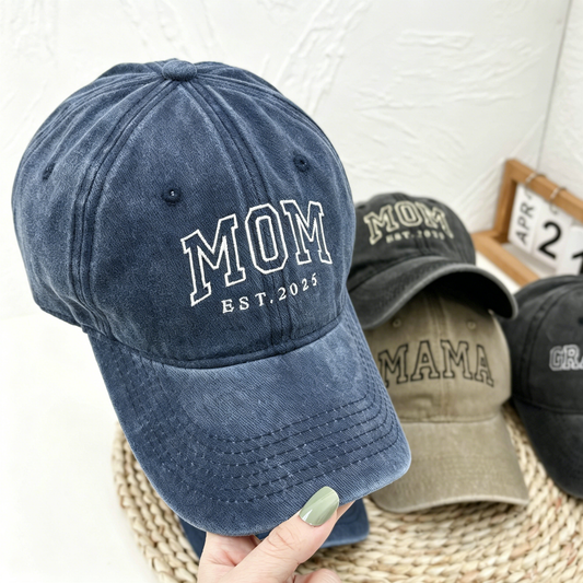 Vintage Wash Custom Name Hat Personalized EST Date Baseball Cap Unique Gift for Mom