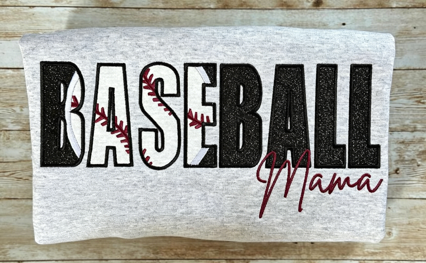 Custom Glitter Baseball Mama Top Personalized Embroidered Nickname Jersey Exclusive for Baseball Moms