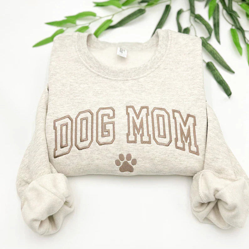 Dog Mom Sweatshirt | Minimalist Embroidery