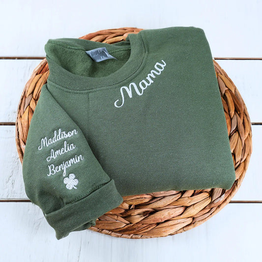 Personalized Mom Embroidered Sweatshirt Hoodie