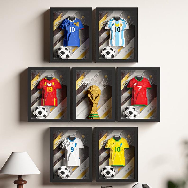 Custom National Team Football Jersey Building Blocks | Wall Decor Keepsake Gift