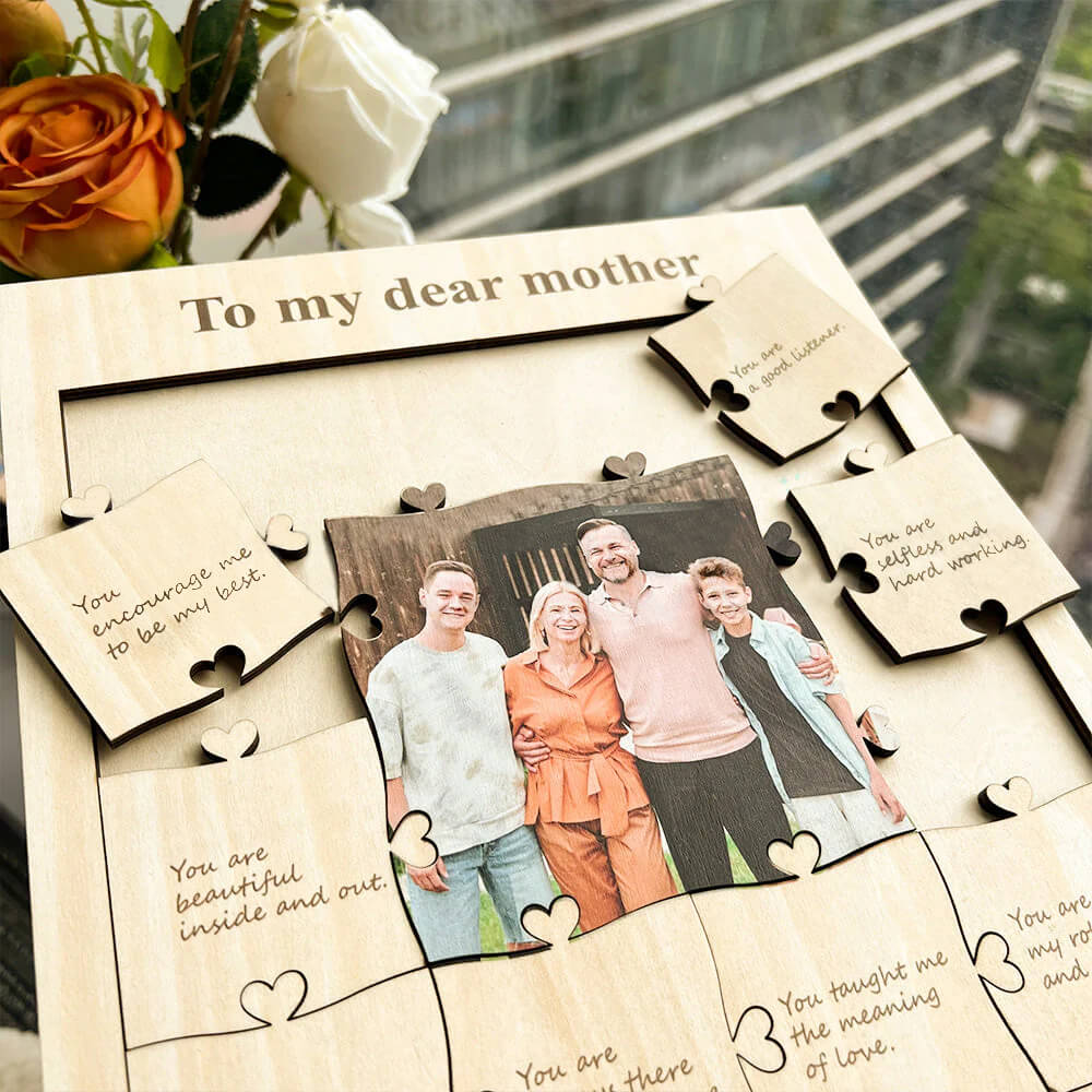 Mother's Day ❤️ 12 Reasons Why I Love My Mom Personalized Photo Wooden Puzzle