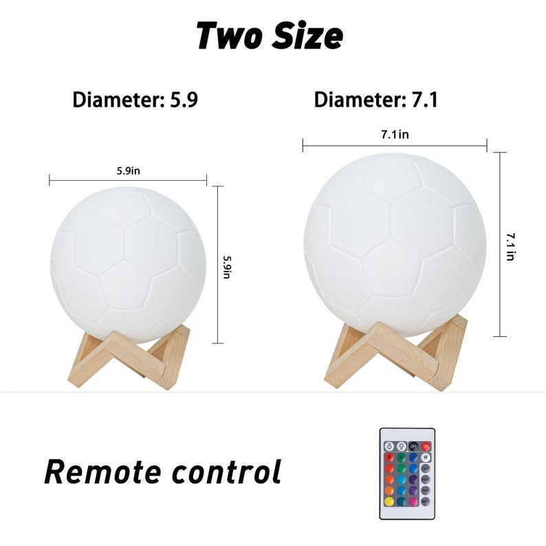 2026 World Cup Personalized Soccer Night Light, Custom Football Gift for Men Kids Dad Coach