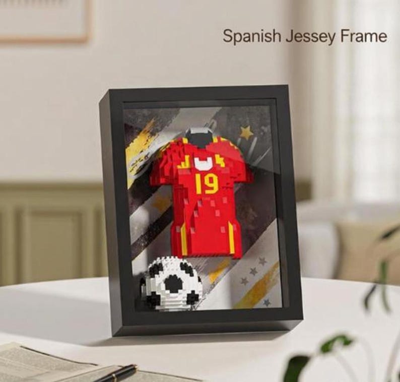 Custom National Team Football Jersey Building Blocks | Wall Decor Keepsake Gift