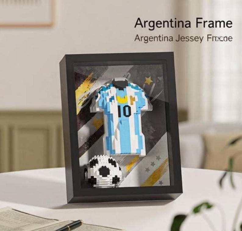 Custom National Team Football Jersey Building Blocks | Wall Decor Keepsake Gift