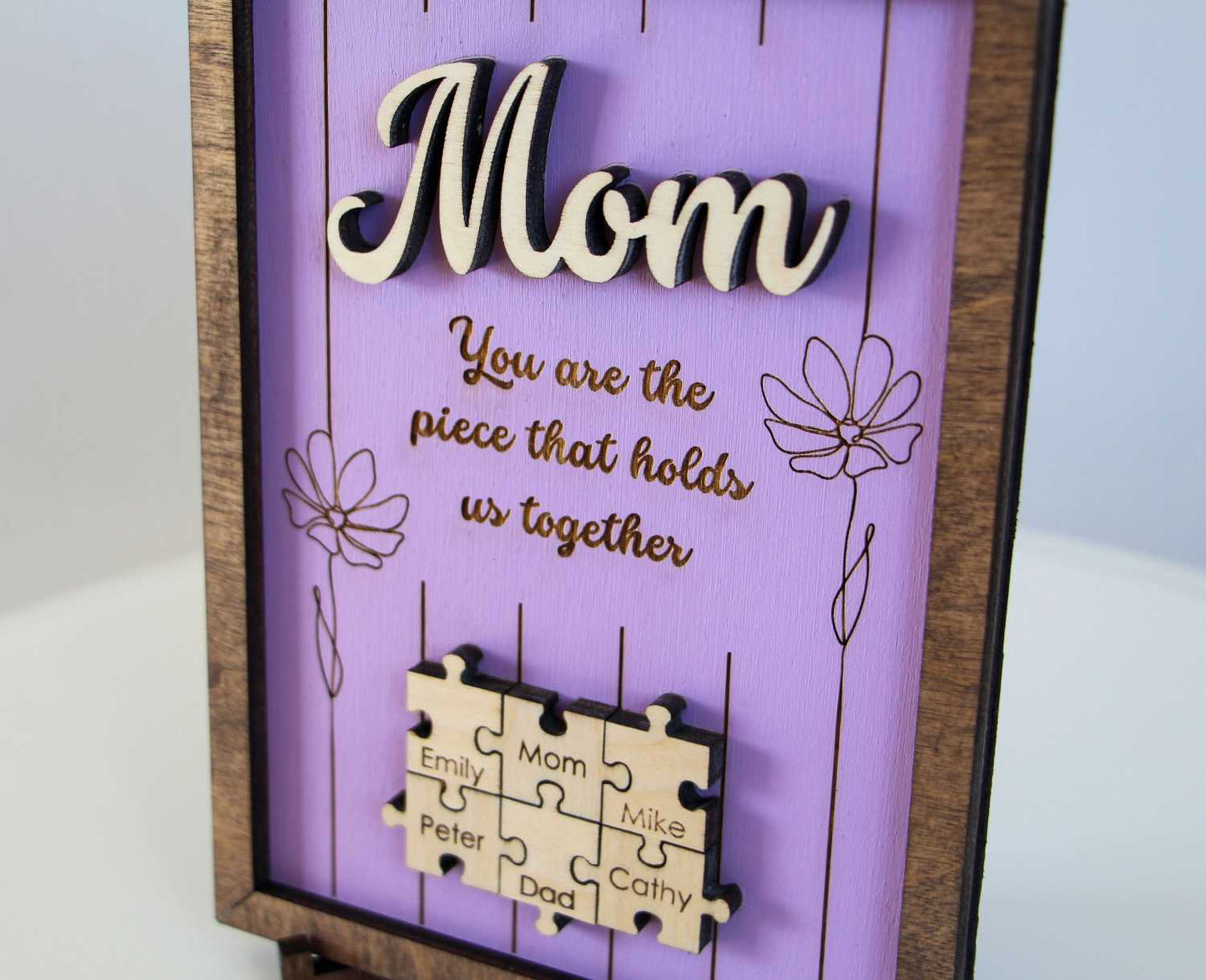 Puzzle Mama Schild, Du bist das Stück, das uns zusammenhält, Muttertagsgeschenk von Tochter