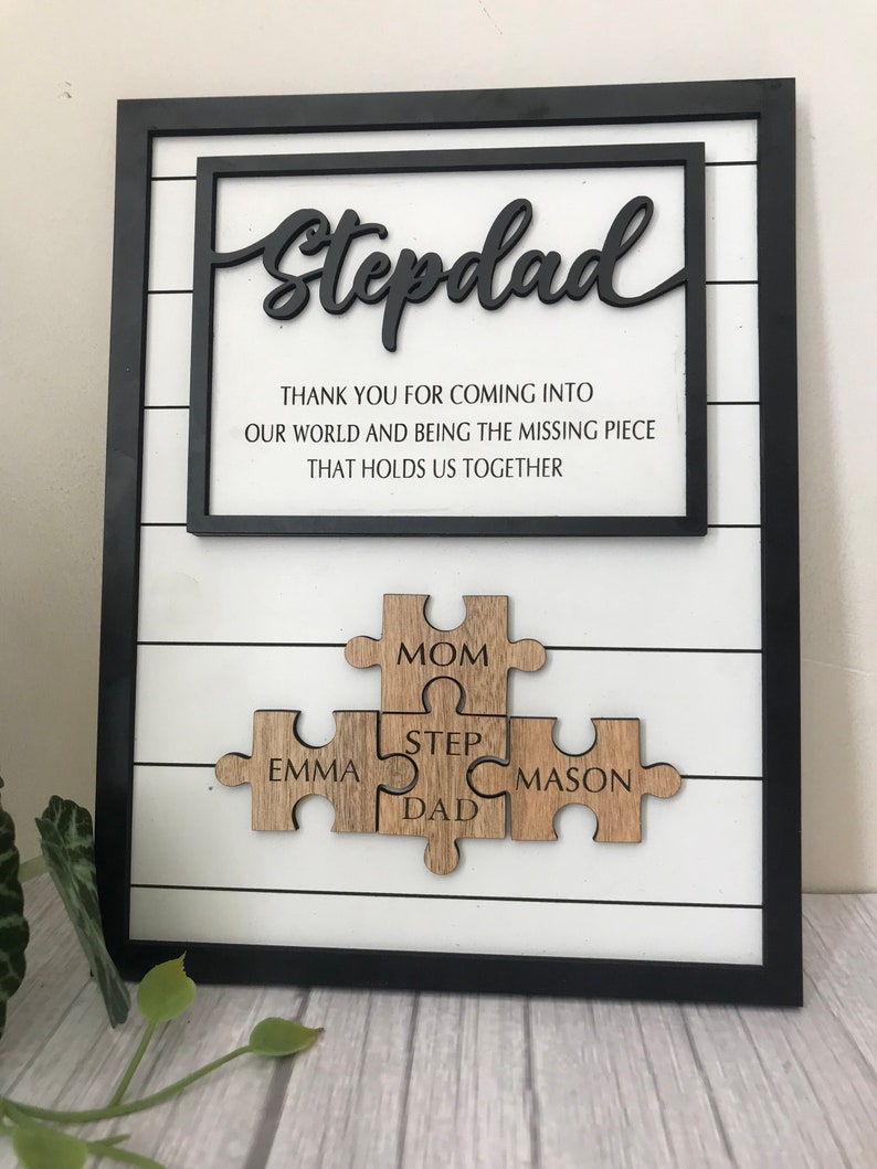 👨Dad Puzzle Sign With Kids Name, Wall Decor, Custom Dad Wooden Sign