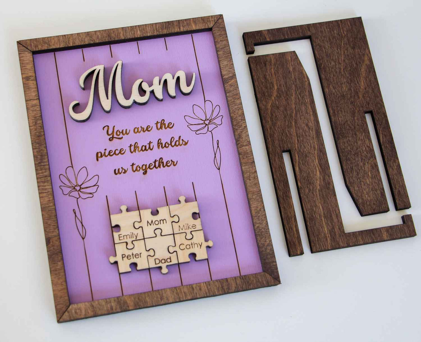 Puzzle Mama Schild, Du bist das Stück, das uns zusammenhält, Muttertagsgeschenk von Tochter