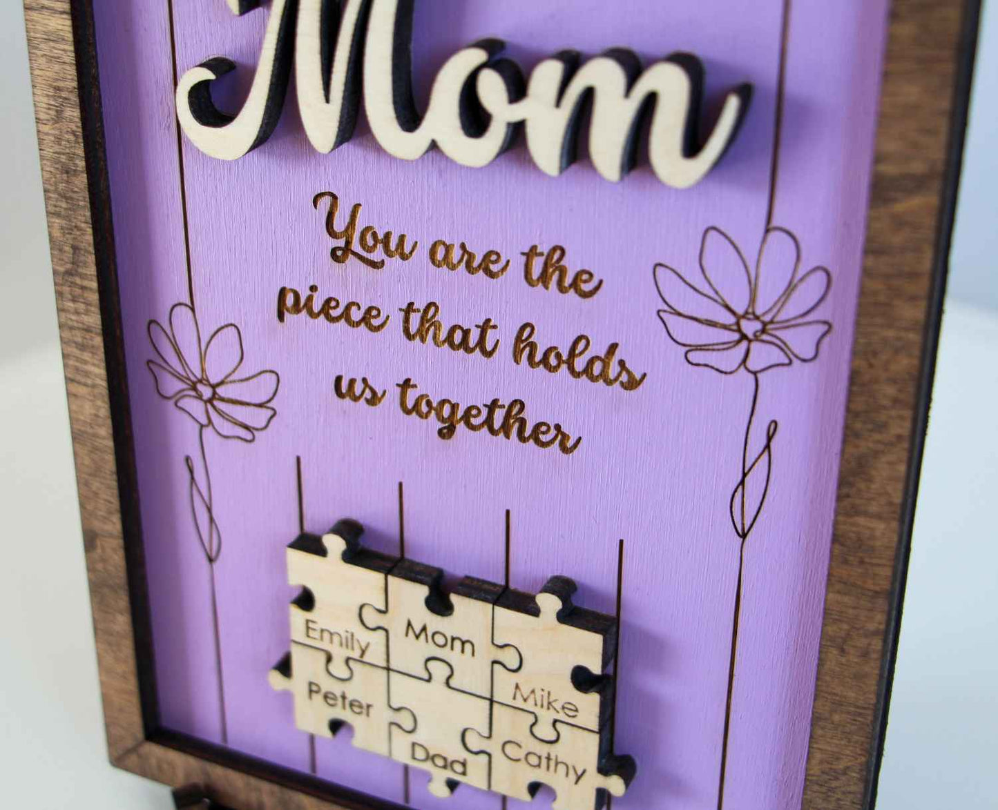 Puzzle Mama Schild, Du bist das Stück, das uns zusammenhält, Muttertagsgeschenk von Tochter