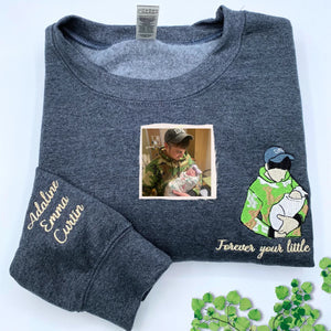 Personalisiertes Papa-Sweatshirt mit Foto-Stickerei