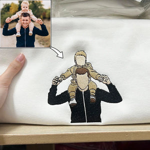 Personalisiertes Papa-Sweatshirt mit Foto-Stickerei