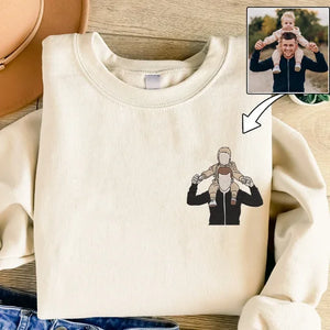 Personalisiertes Papa-Sweatshirt mit Foto-Stickerei