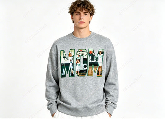 Custom Photo MOM Sweatshirt Personalized Kids Photo Basketball Hoodie Custom Sleeve Nicknames Gift for Mom