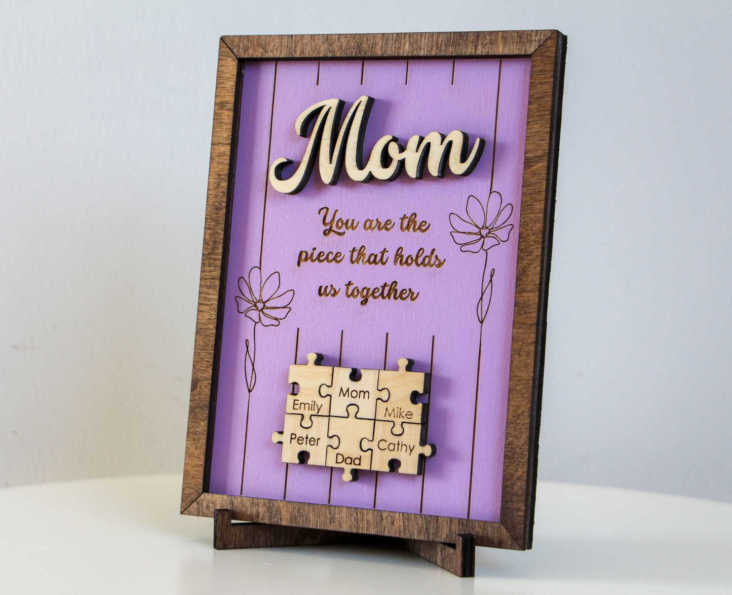 Puzzle Mama Schild, Du bist das Stück, das uns zusammenhält, Muttertagsgeschenk von Tochter