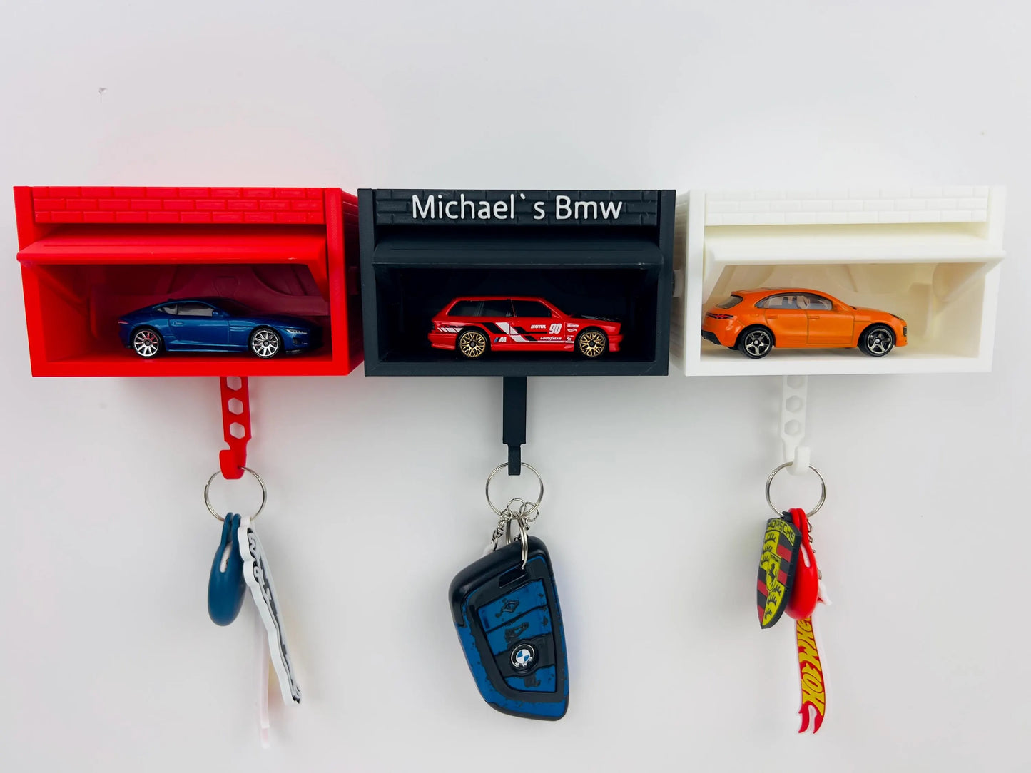 Custom Mini Garage Key Holder - Personalized Car & Text Sentimental Father's Day Gift for Car Lovers