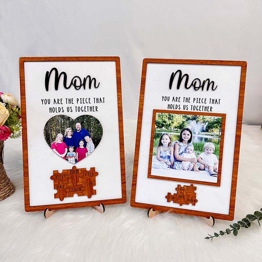 Custom Picture And Name Sign Puzzles Pieces Gift for Mom
