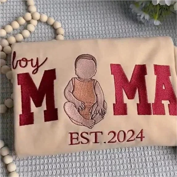 Custom Boy & Girl Mama Sweatshirt | Kids Portrait