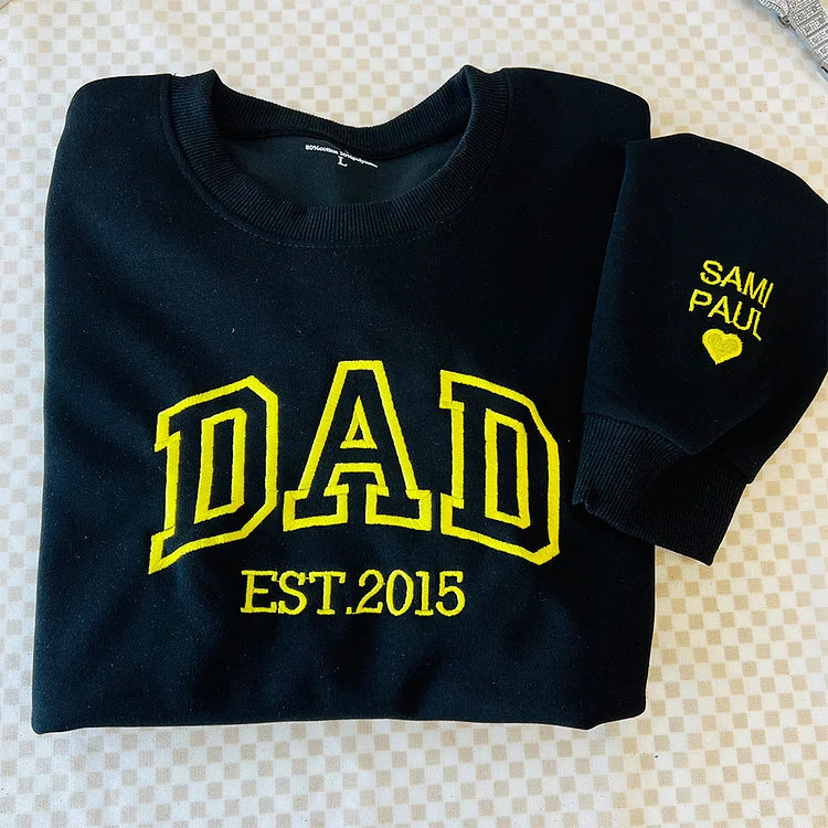 Custom Embroidered Dad/PAPA Hoodie | Personalized Name & Establish Date | Father's Day Gift