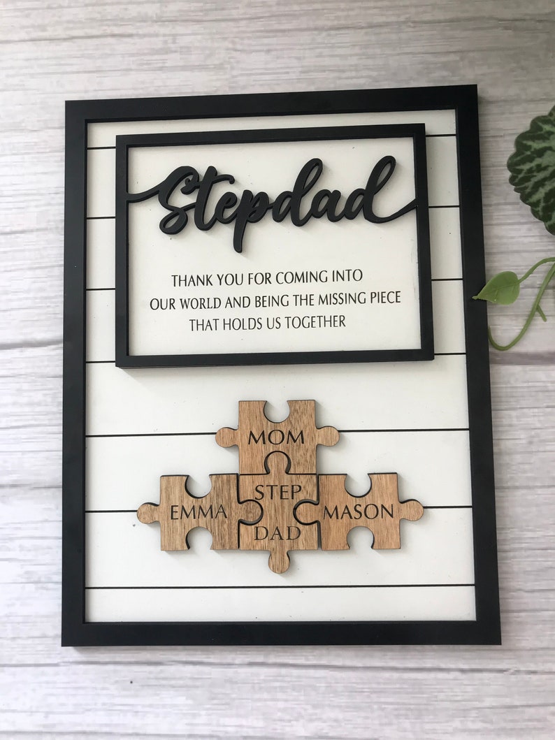 👨Dad Puzzle Sign With Kids Name, Wall Decor, Custom Dad Wooden Sign