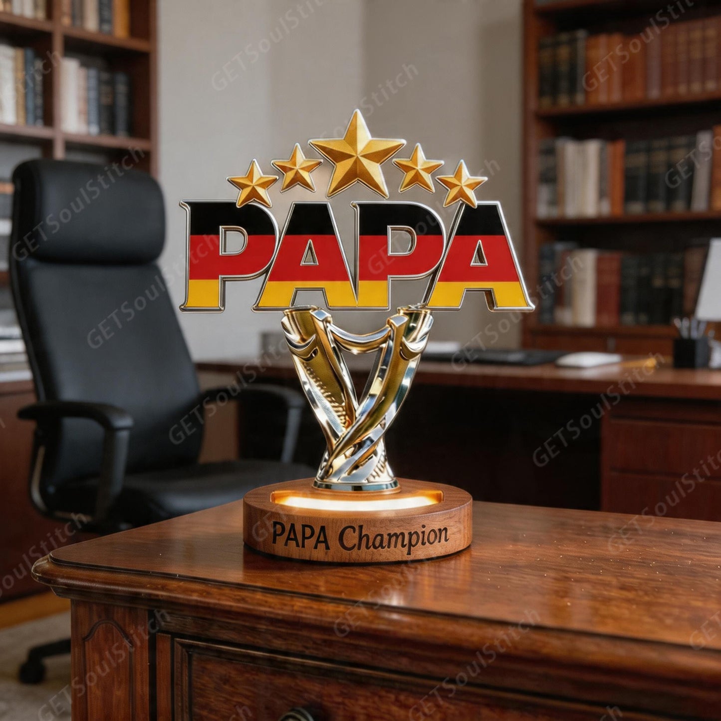 Custom National Flag Mom Champion LED Trophy Lamp Personalized Name & Slogan Night Light Mother's Day Gift