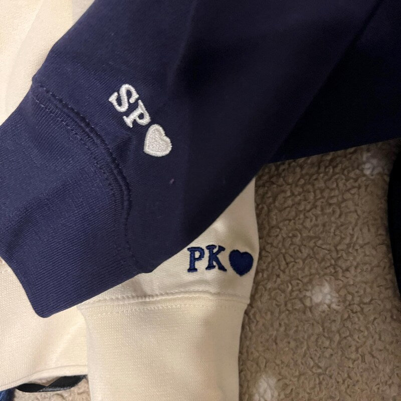 Personalisierte Sweatshirts für Paare mit gestickten römischen Ziffern, individuelle Geschenke
