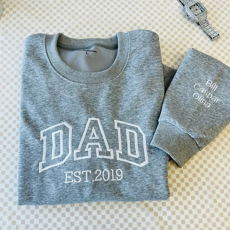 Custom Embroidered Dad/PAPA Hoodie | Personalized Name & Establish Date | Father's Day Gift