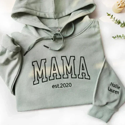 Custom Mom Sweatshirt | Kids' Names on Sleeve