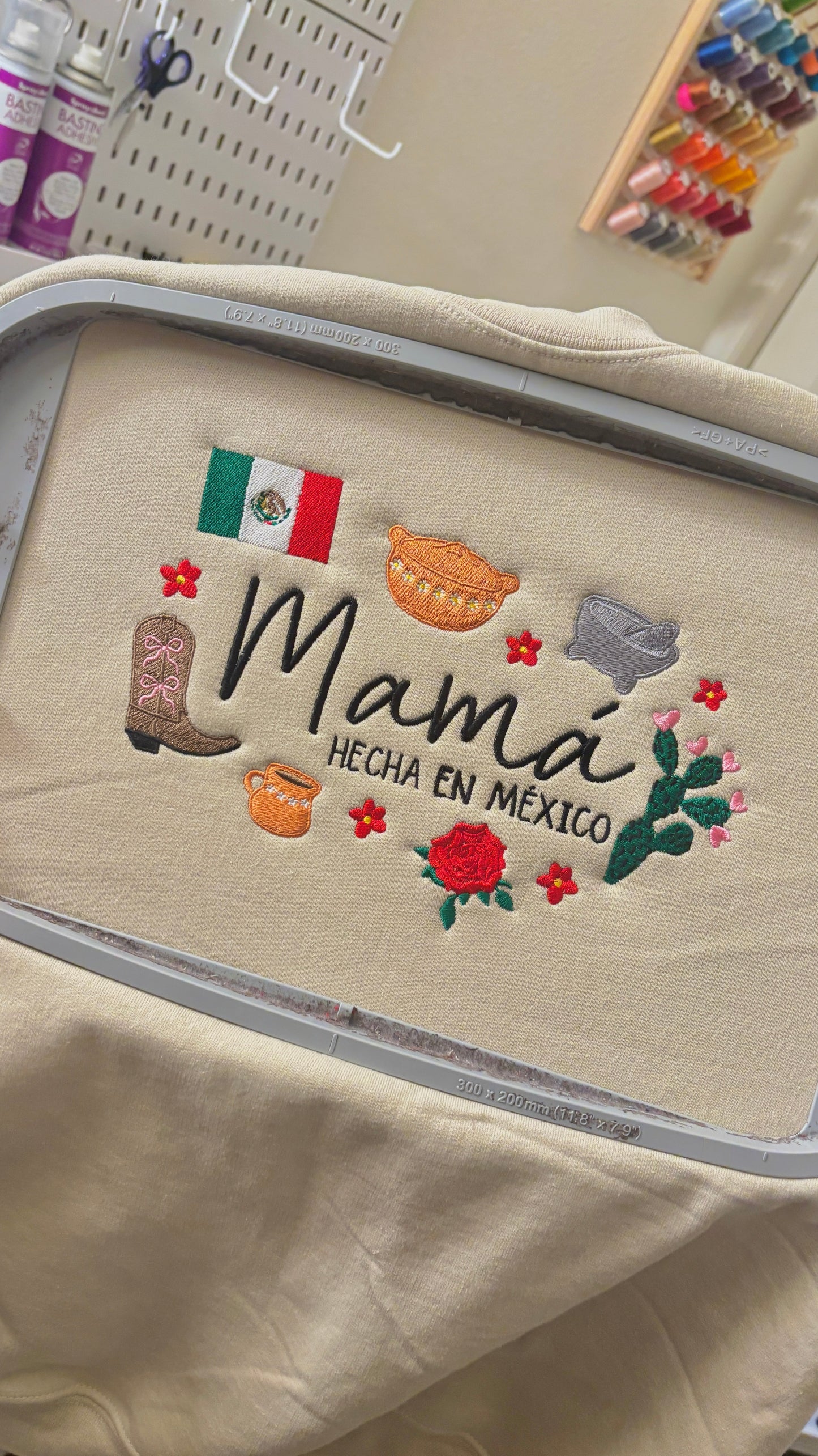 Mi Cultura Mi Corazón: Mexican Mama Embroidered Crewneck
