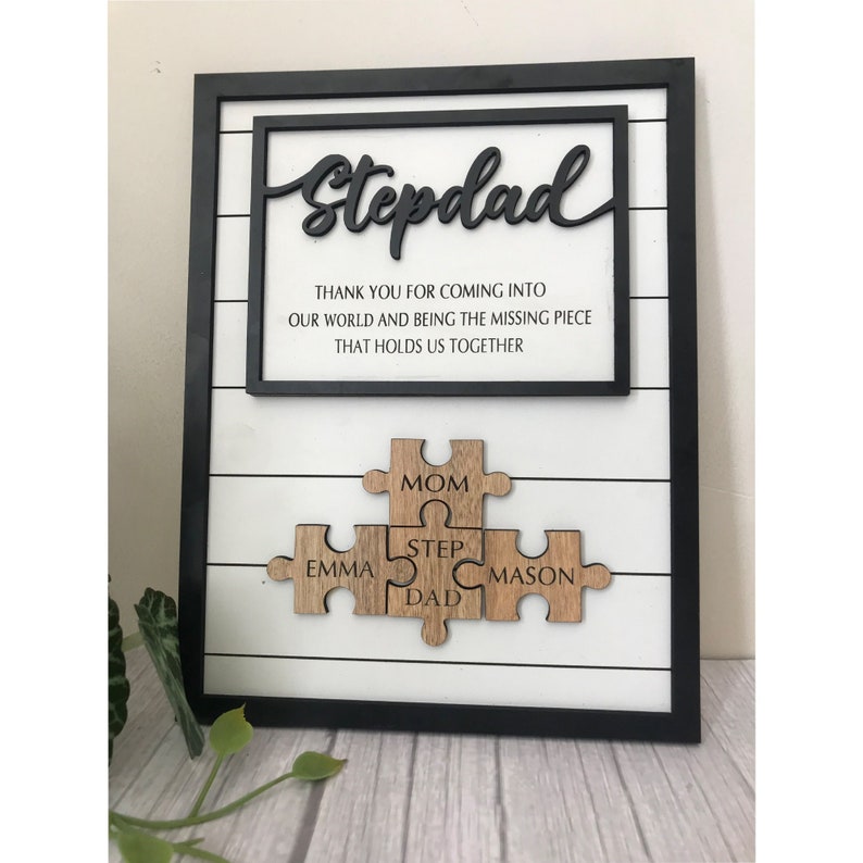👨Dad Puzzle Sign With Kids Name, Wall Decor, Custom Dad Wooden Sign