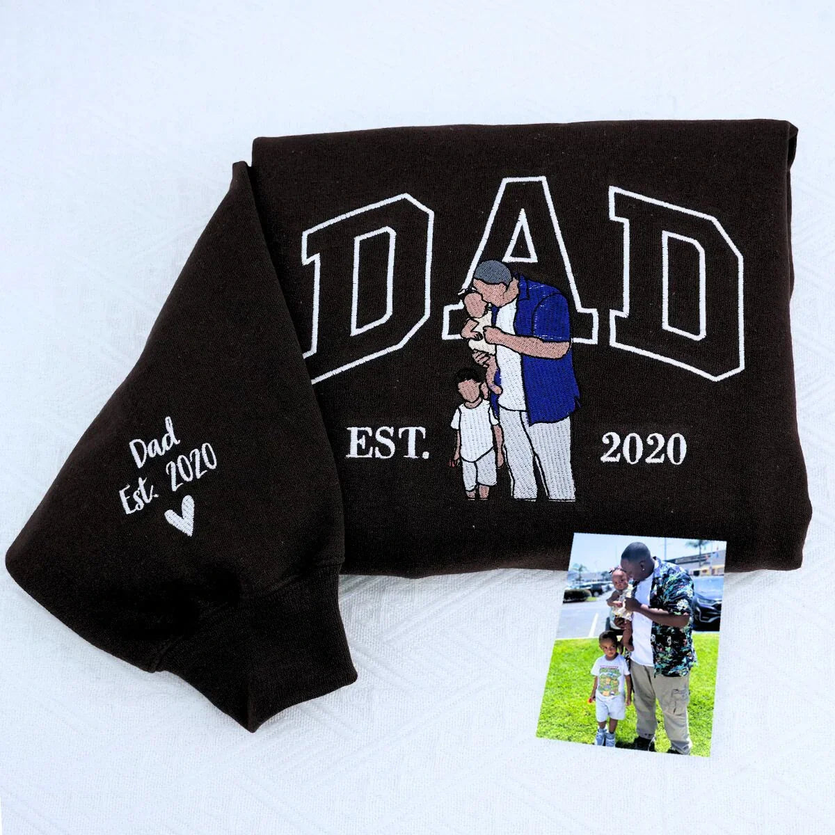 Personalisiertes Papa-Portrait Est. Sweatshirt