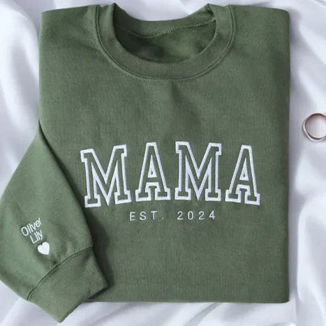 Custom Mom Sweatshirt | Kids' Names on Sleeve