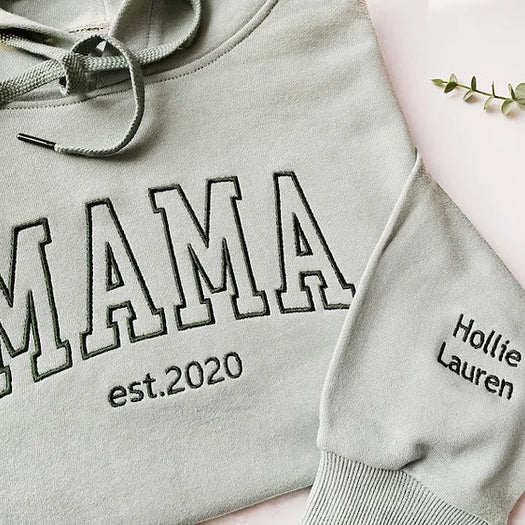Custom Mom Sweatshirt | Kids' Names on Sleeve