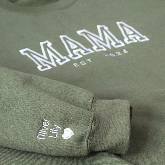 Custom Mom Sweatshirt | Kids' Names on Sleeve