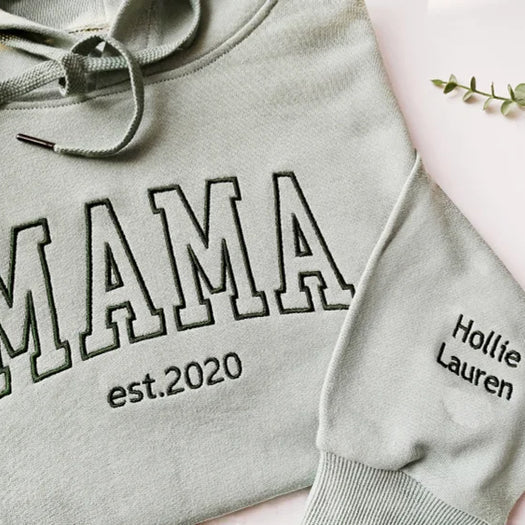 Custom Mom Sweatshirt | Kids' Names on Sleeve