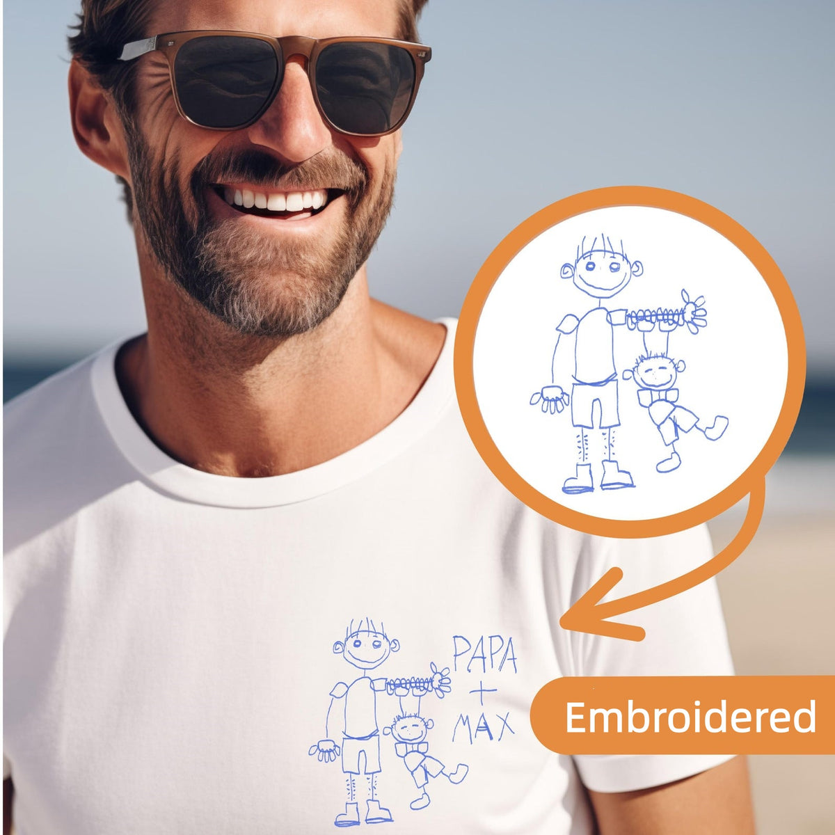 Custom Family Photo Embroidered Sweatshirt for Mom & Dad