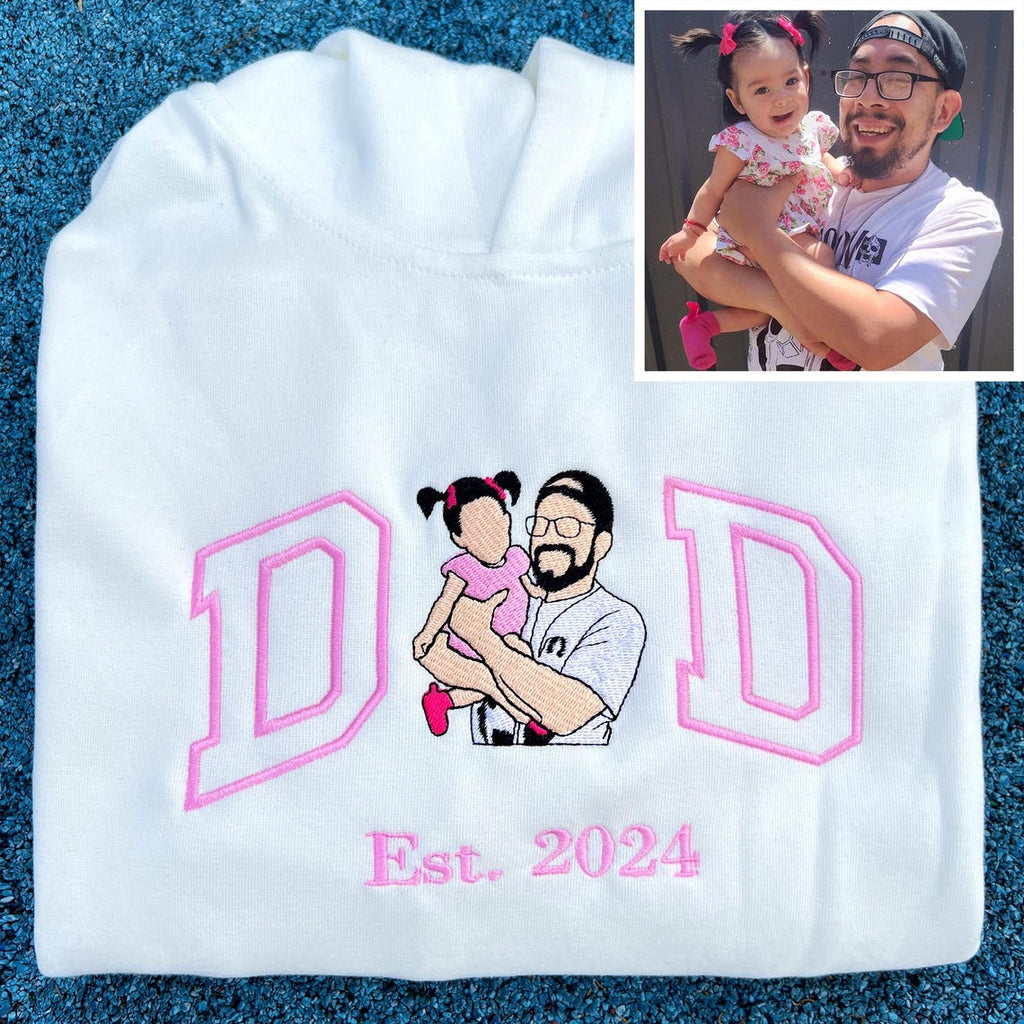Custom Family Photo Embroidered Sweatshirt for Mom & Dad
