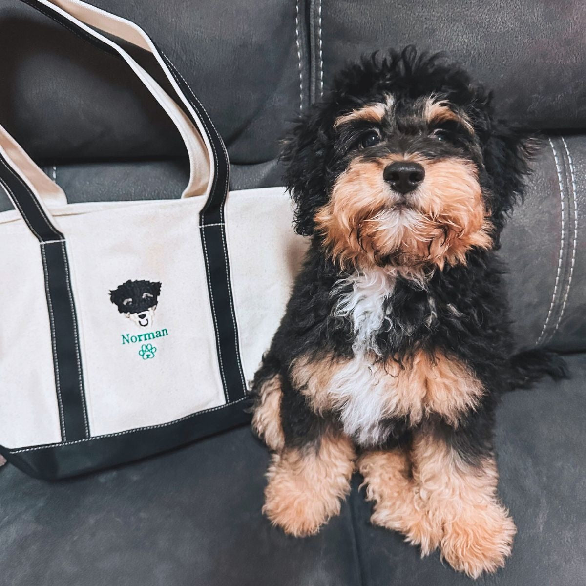 Personalisierte Hundetasche mit besticktem Foto – Einzigartige Geschenkidee für Hundemamas