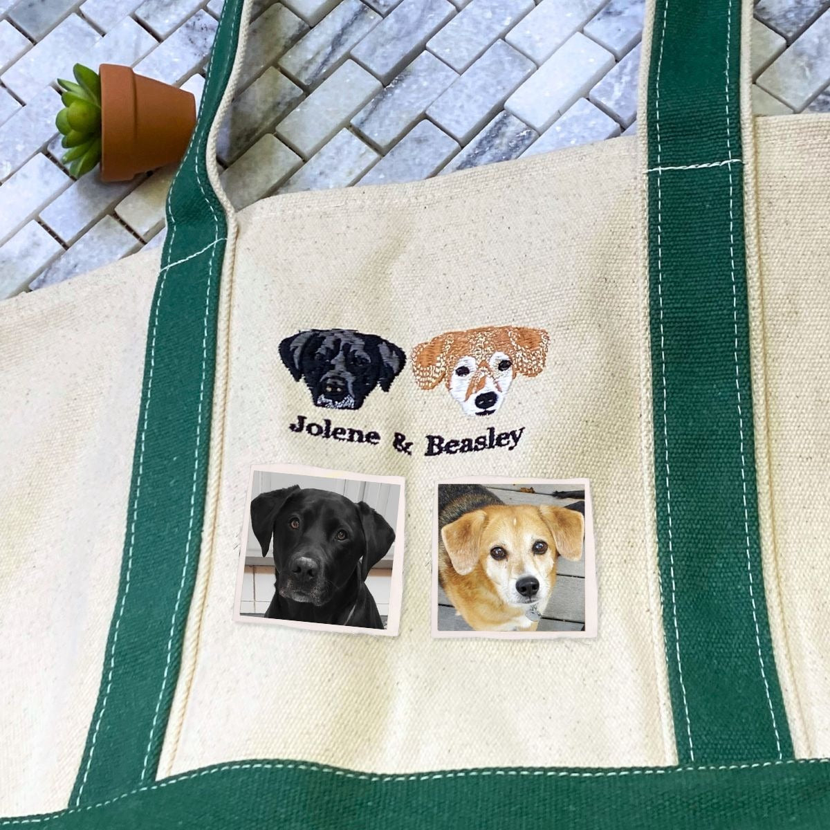 Personalisierte Hundetasche mit besticktem Foto – Einzigartige Geschenkidee für Hundemamas