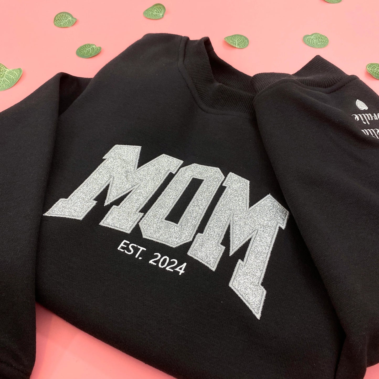 Custom Embroed MAMA Glitter Hoodie