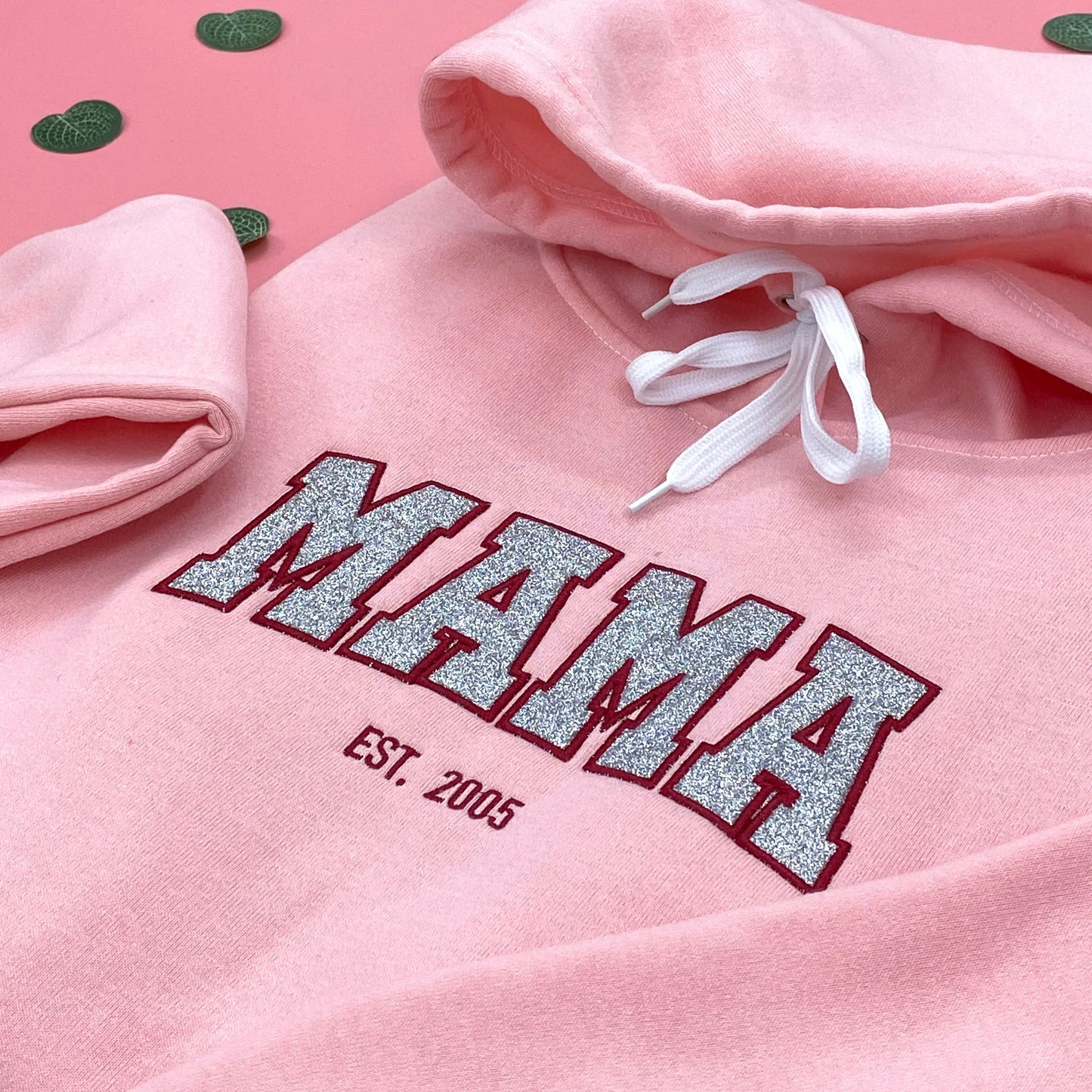 Custom Embroed MAMA Glitter Hoodie