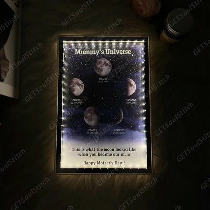 Als du meine Mama wurdest, sah der Mond so aus – Personalisiertes Mondphasen-Muttertagsgeschenk