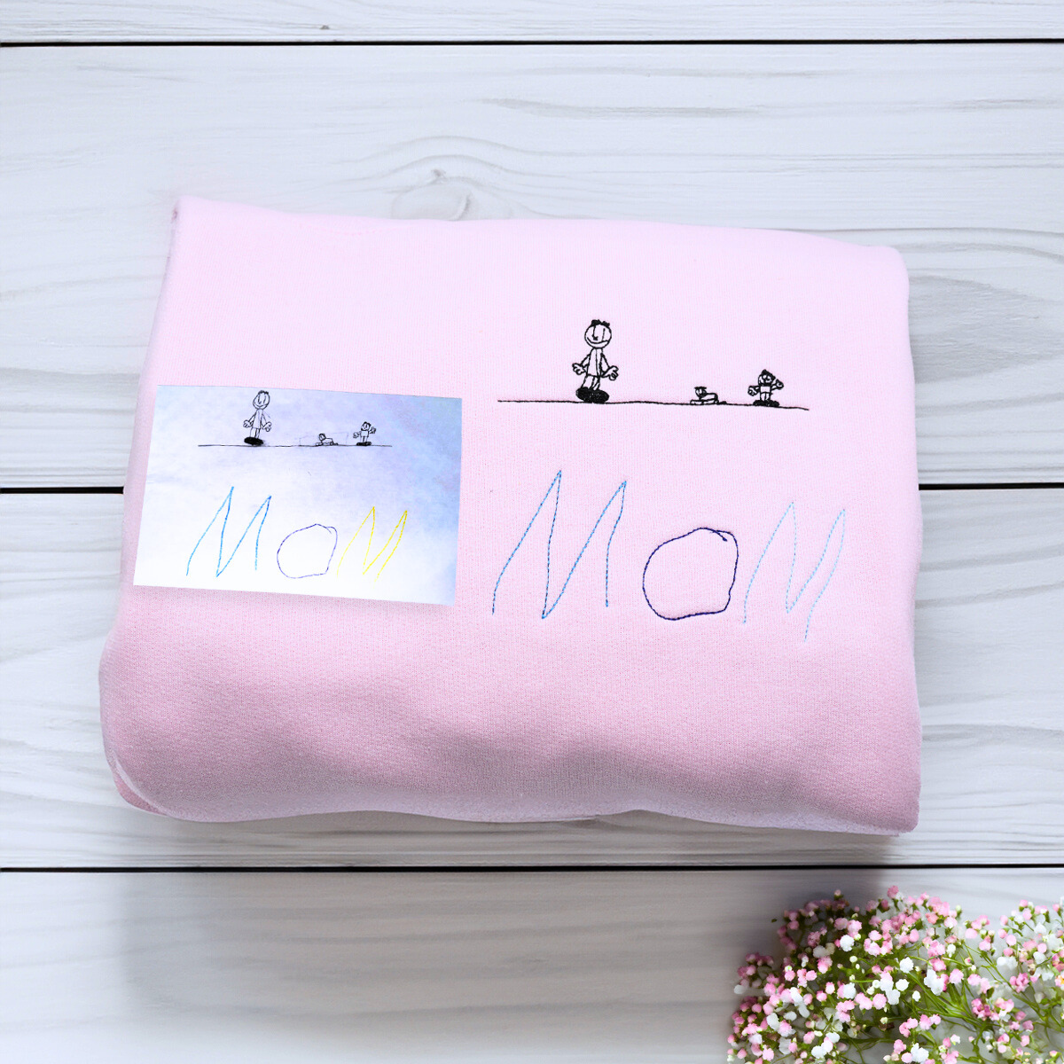 Custom Embroidered Children's Drawing Sweatshirt for Best Mimi Ever