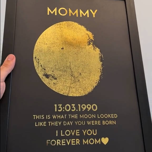 Custom Moon Phase Frame With Text & Date- Commemorative Gift