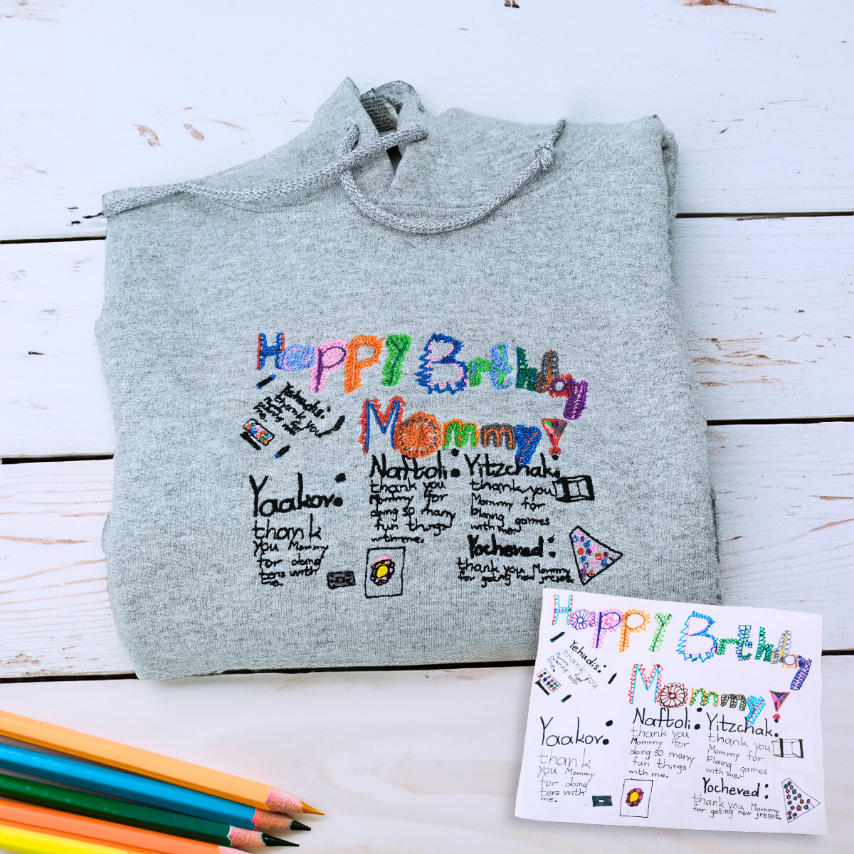 Custom Embroidered Children's Drawing Sweatshirt for Best Mimi Ever