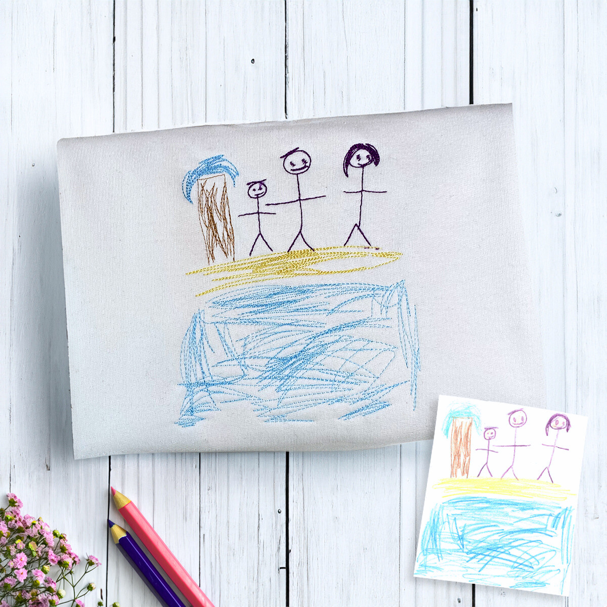 Custom Embroidered Children's Drawing Sweatshirt for Best Mimi Ever