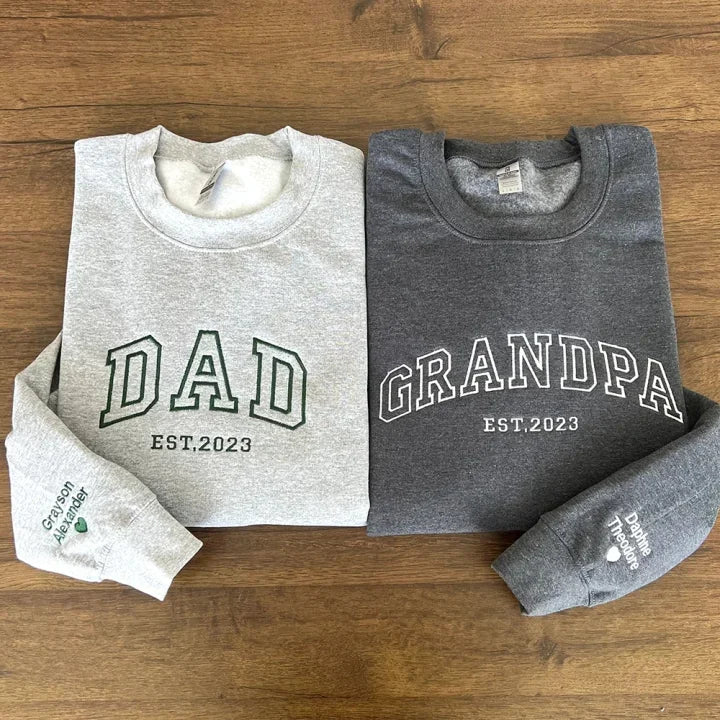 Custom Embroidered Dad/PAPA Hoodie | Personalized Name & Establish Date | Father's Day Gift