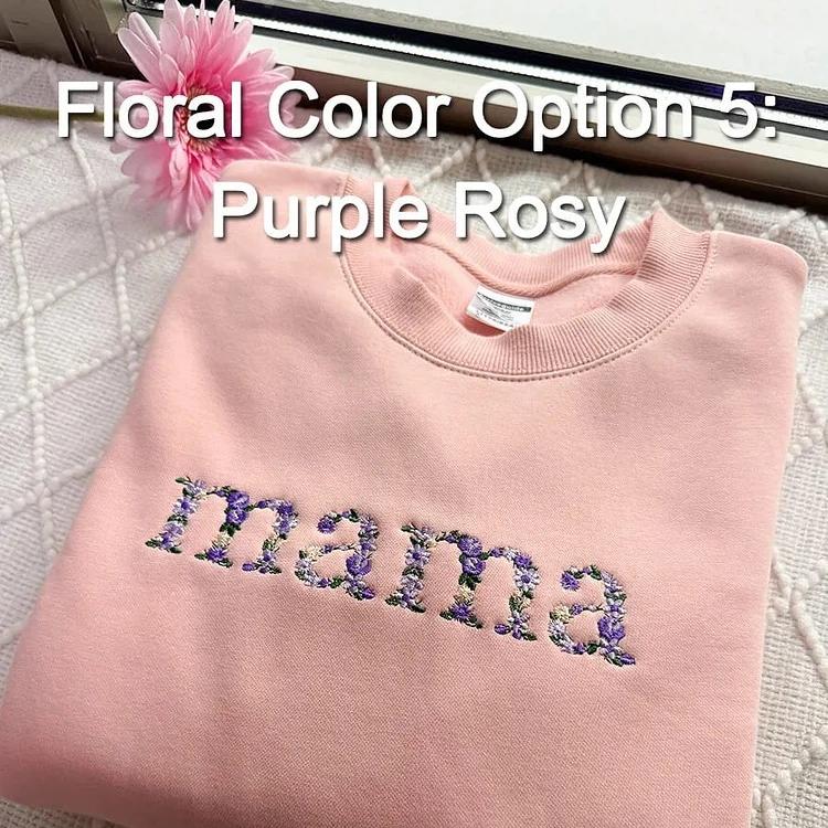 Personalisiertes Sweatshirt mit Blumenstickerei | Muttertagsgeschenk