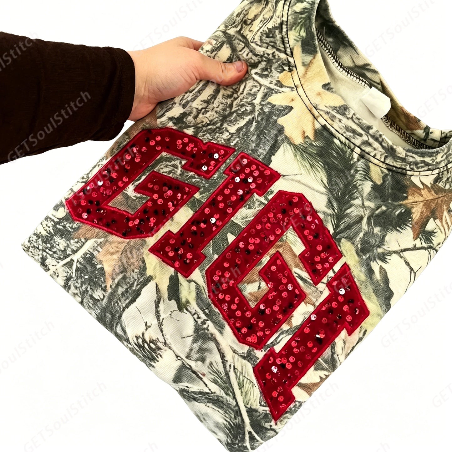 Personalisiertes Pailletten-Sweatshirt „MAMA“, Glitzerbuchstaben, Vintage-Stil, Muttertagsgeschenk für Mama