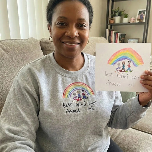 Custom Embroidered Children's Drawing Sweatshirt for Best Mimi Ever