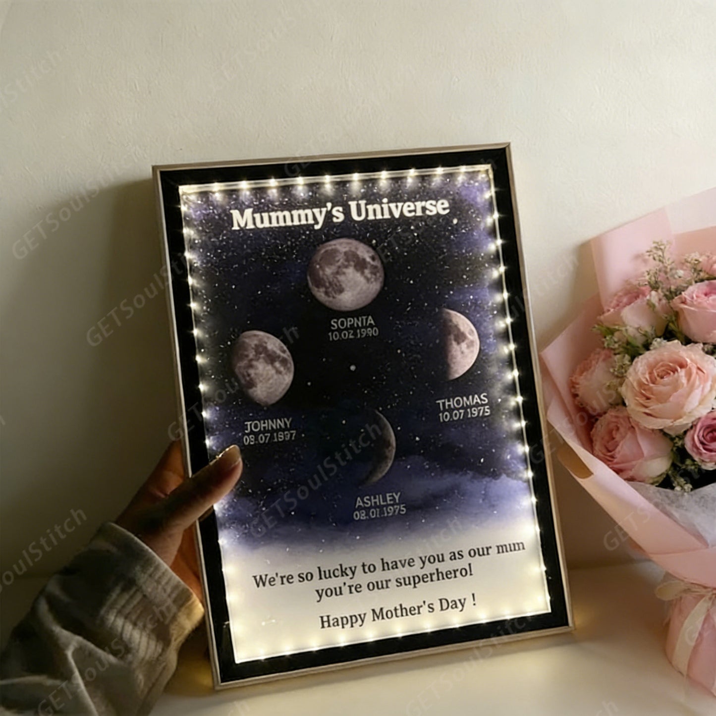 Als du meine Mama wurdest, sah der Mond so aus – Personalisiertes Mondphasen-Muttertagsgeschenk